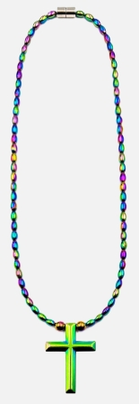 Iridescent Cross Magnetic Necklace Cross Necklaces #MHN438