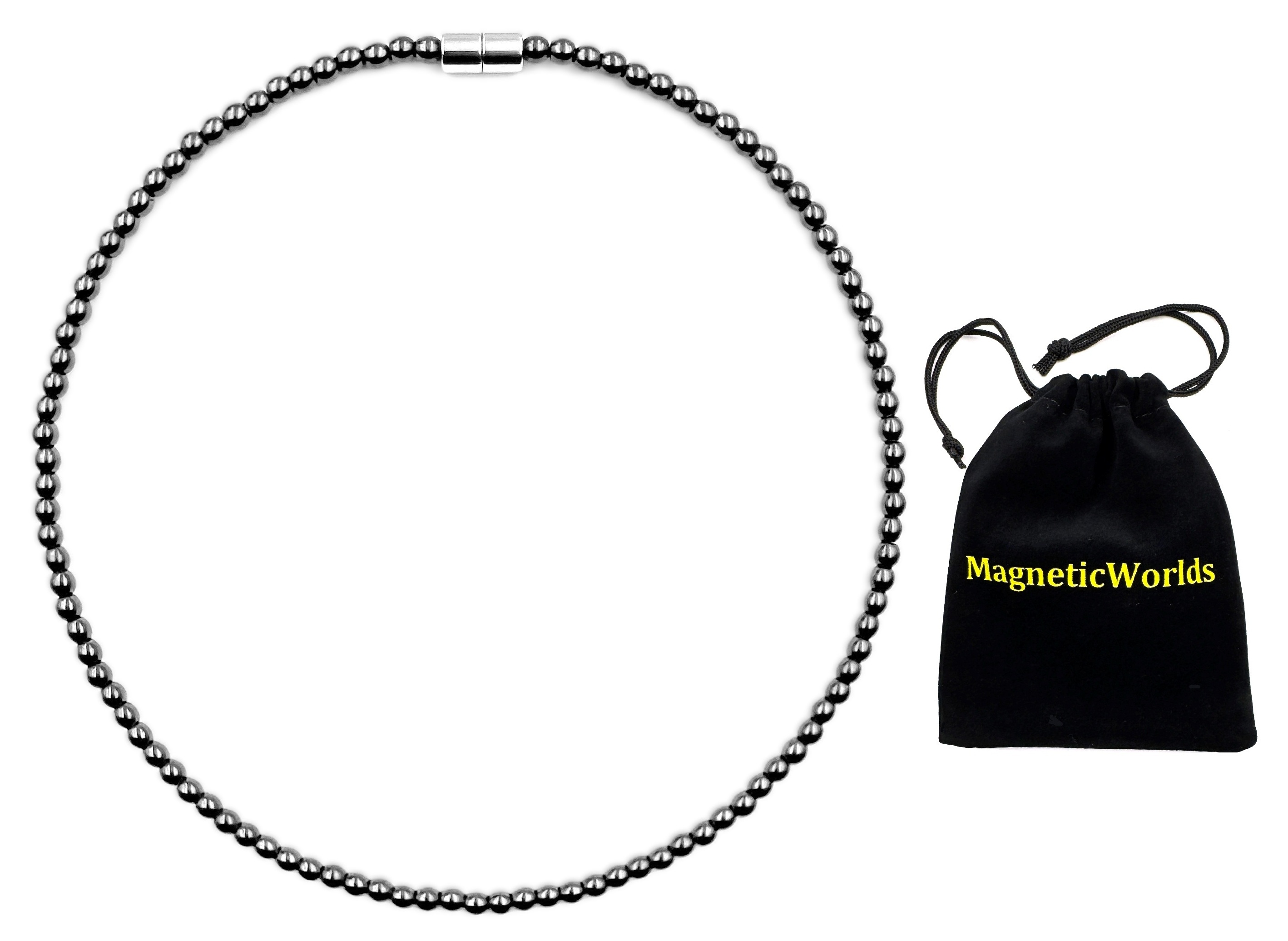 Plain 4mm Hematite Magnetic Necklace for Men and Women Necklace #MHN-445