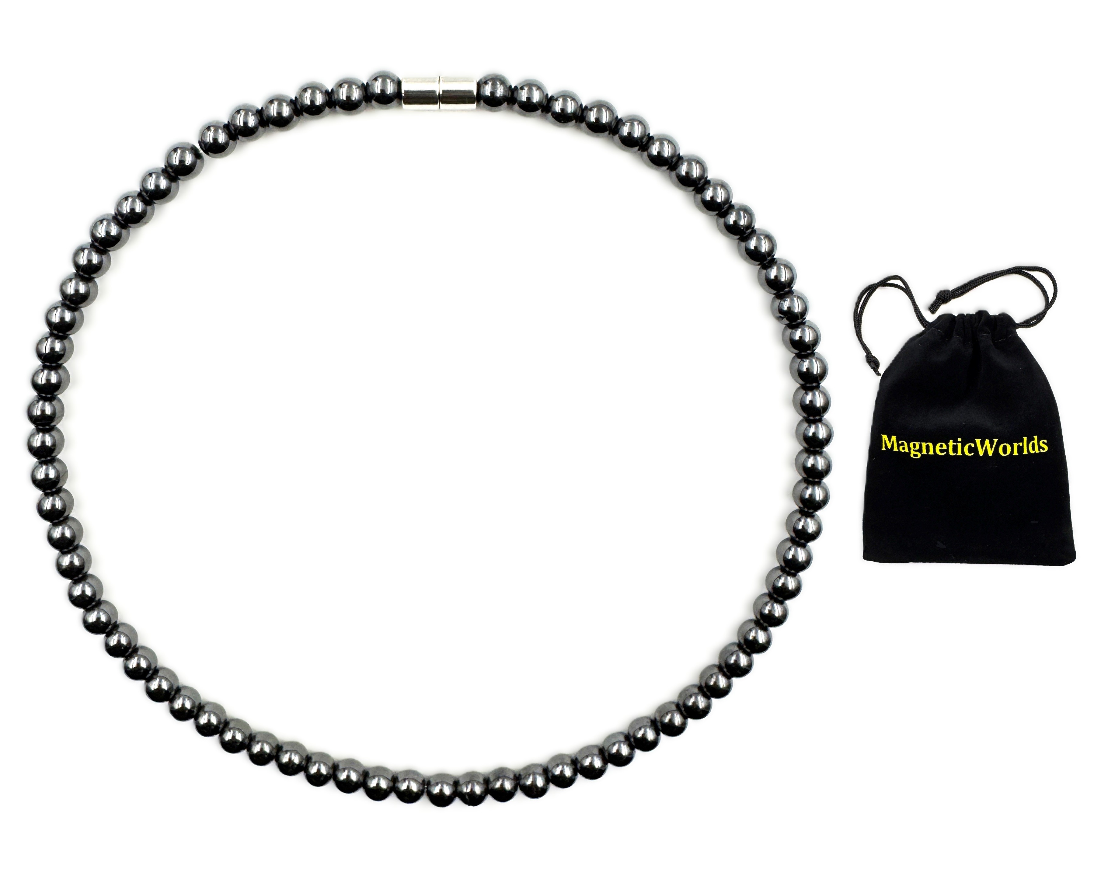Plain 6mm Hematite Magnetic Necklace for Men and Women Necklace #MHN446