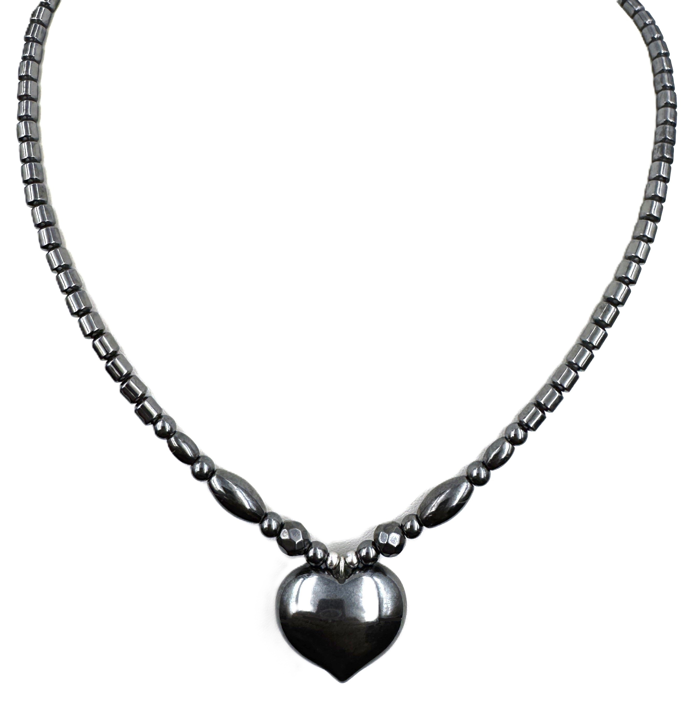 Hematite Heart Magnetic Necklace Heart Necklaces #MHN448