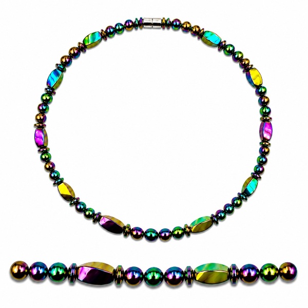 Rainbow Loop Magnetic Necklace for Women | Handcrafted Iridescent Jewelry #418