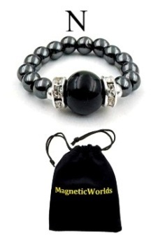 Black Onyx Hematite Magnetic Ring with Neodymium Magnetic Beads #MBR-101BO