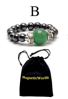 Green Aventurine Hematite Magnetic Ring with Neodymium Magnetic Beads #MBR-101GR