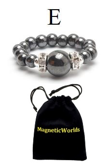 Shiny Black Hematite Magnetic Ring with Neodymium Magnetic Beads #MBR-101HM