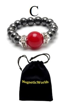 Red Carnelian Hematite Magnetic Ring with Neodymium Magnetic Beads #MBR-101RC